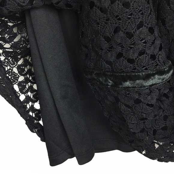 XHILARATION Dress Velvet Crochet Long Sleeve Whimsigoth Dark Academia Small NWT - Picture 7 of 11